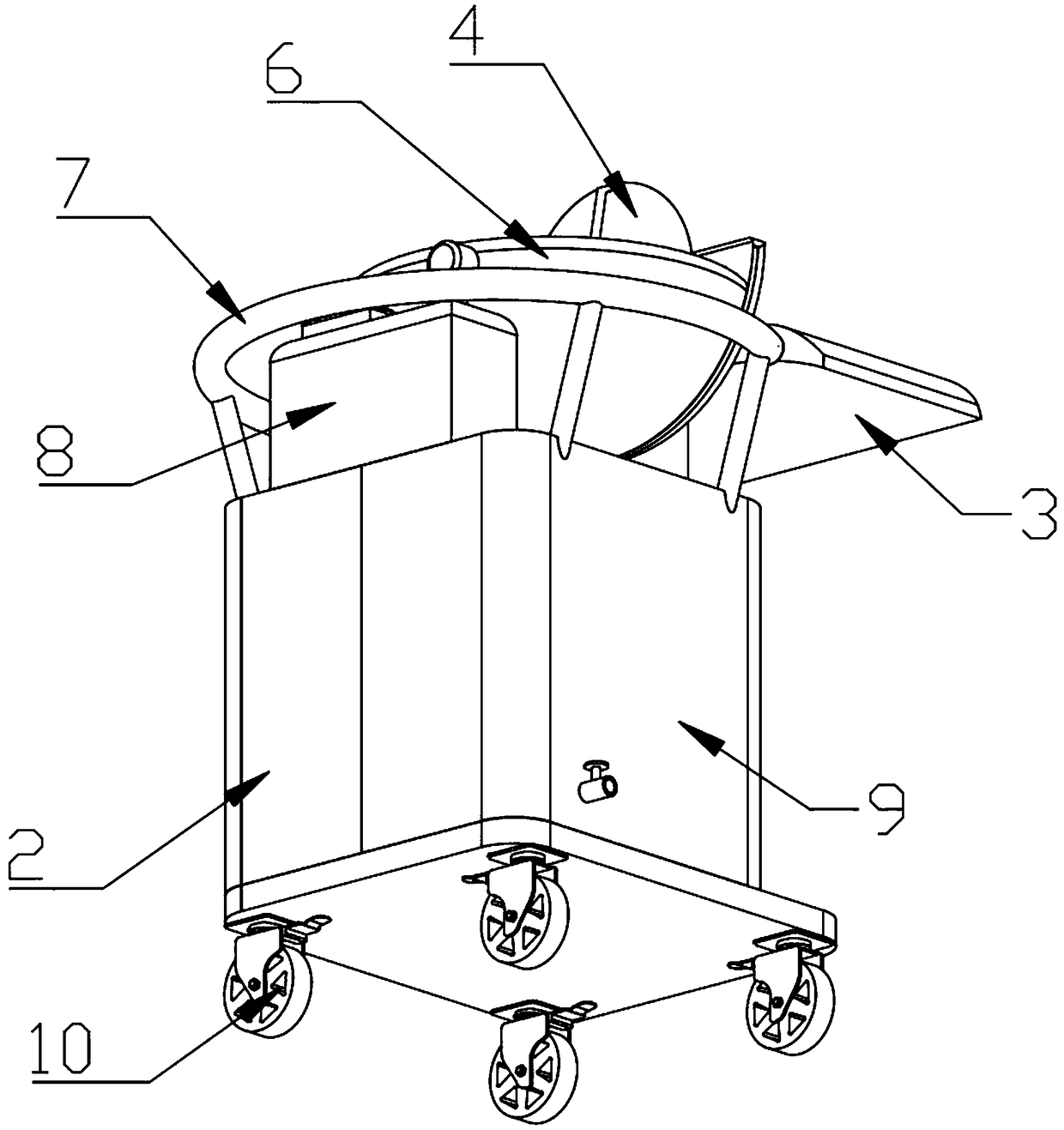 Hair washing and bathing vehicle for medical care sanatorium