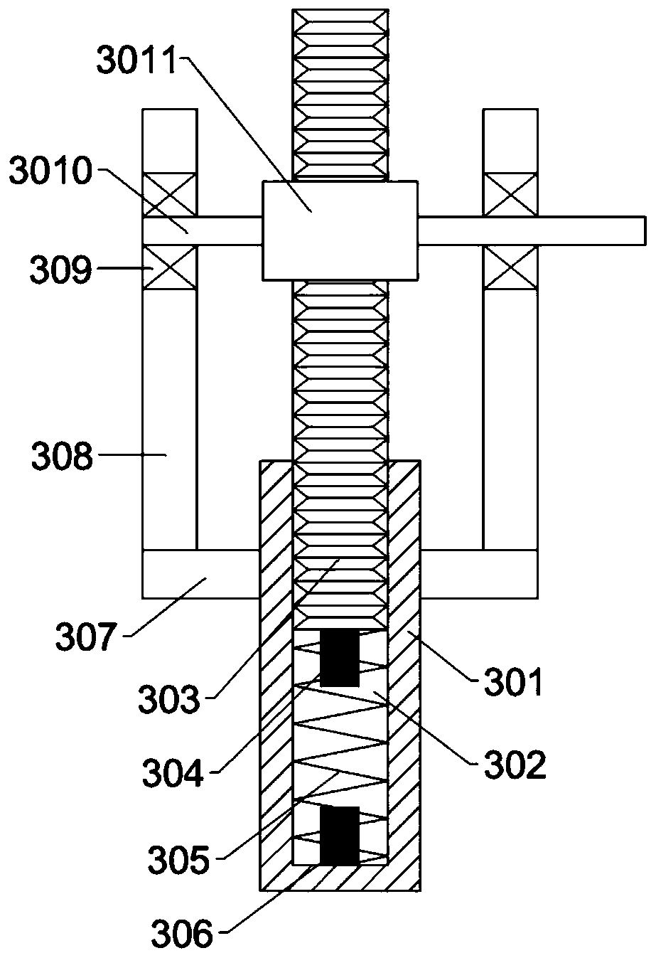 A cleaning equipment for water chestnuts based on the principle of rack and pinion meshing lifting