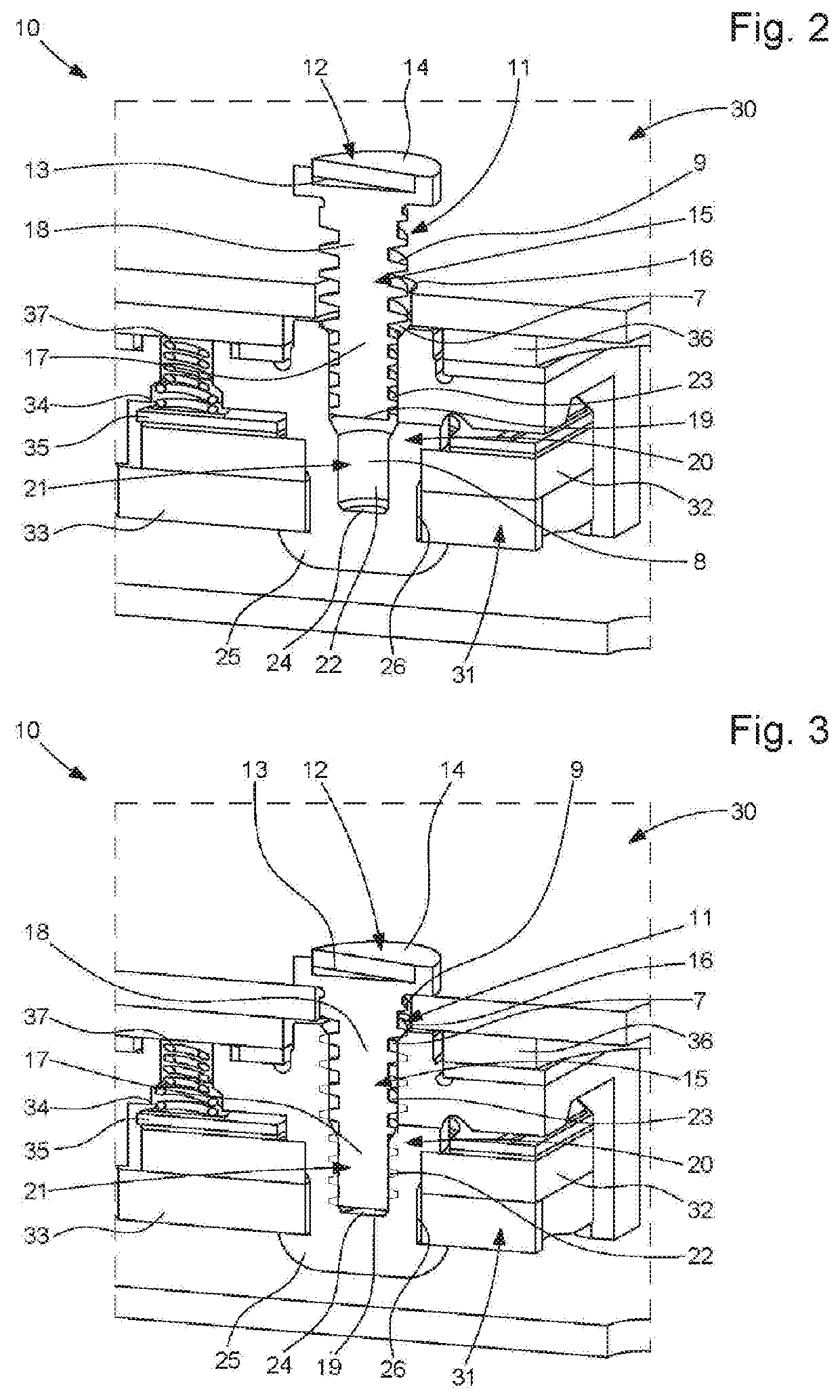 Assembly comprising a support, a plate and fastening means, in particular for a timepiece