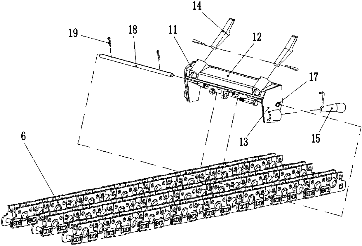 Chain pole type pit and trench digging operation device