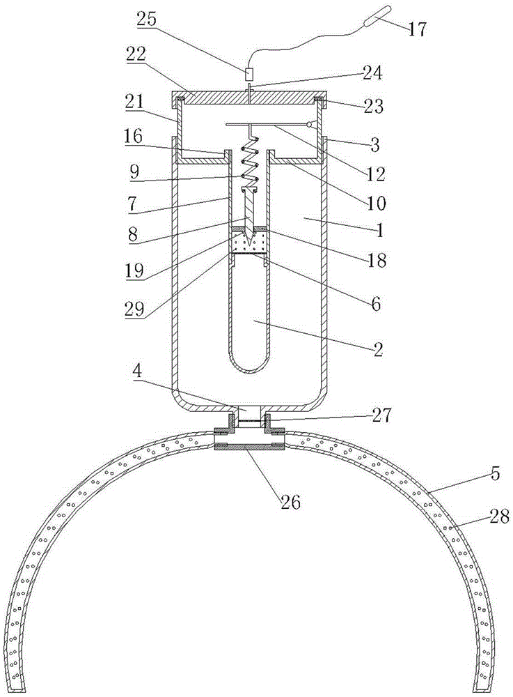 An automatic fire extinguishing device for auto-ignition