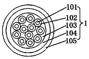 Opto-electric hybrid cable comprising coaxial electric units