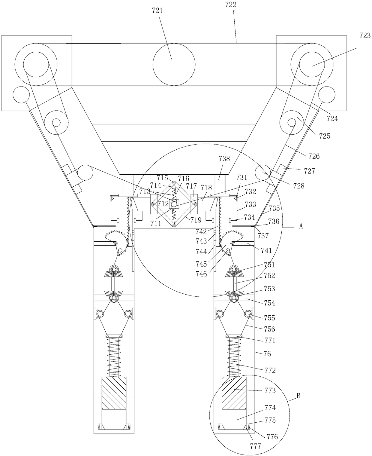 Section assembly bridge girder erection machine suitable for bridge with small curve radius