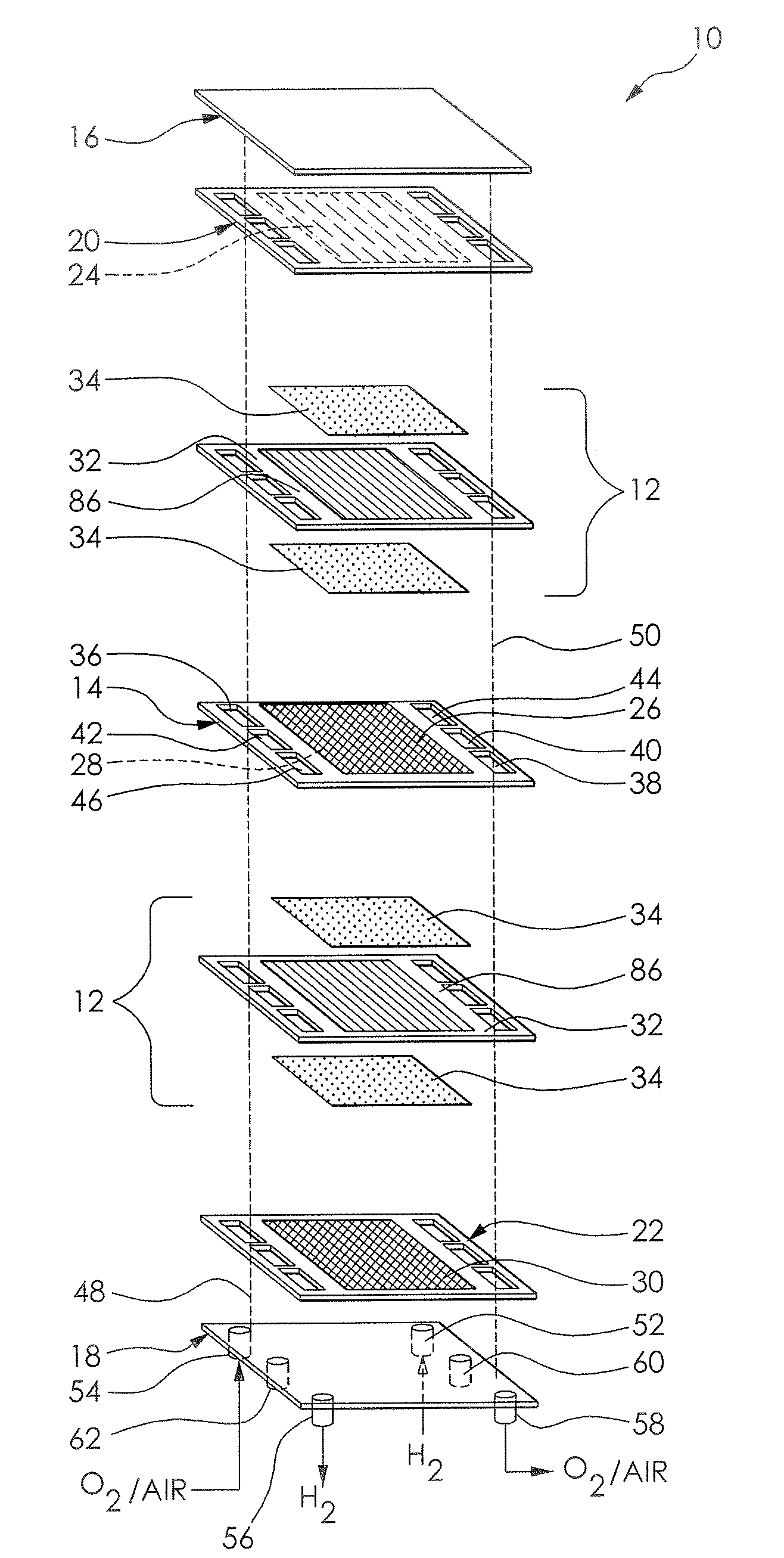 Bipolar plate header formed features