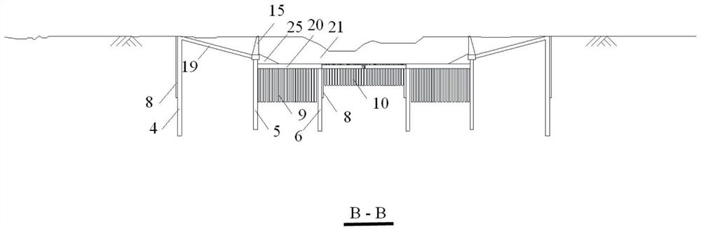 Frame reinforcing system and method for channel underneath passing high-speed rail pier pile foundation