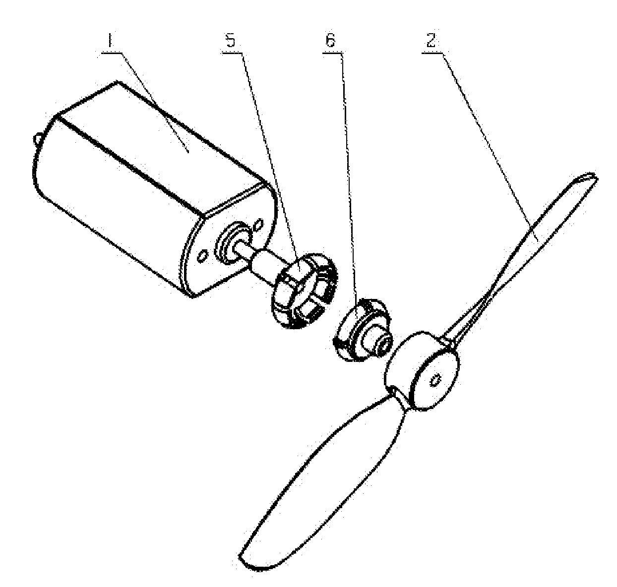 Propeller connecting piece for electric model airplane