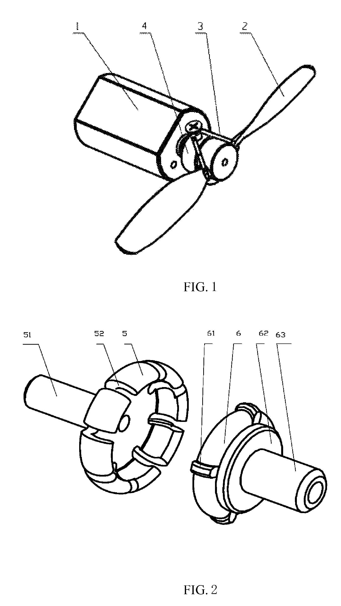 Propeller connecting piece for electric model airplane