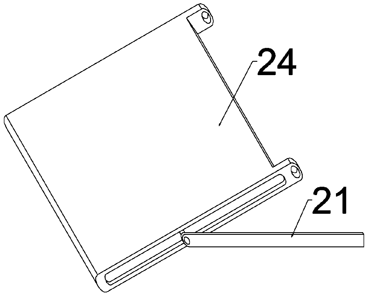 Concrete laying and vibrating integrated device used for road construction