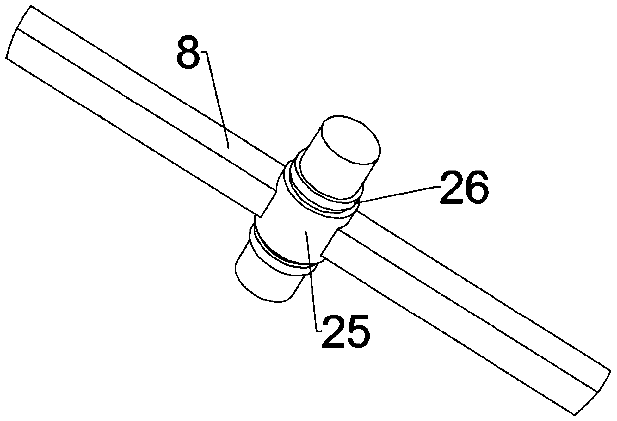 Concrete laying and vibrating integrated device used for road construction