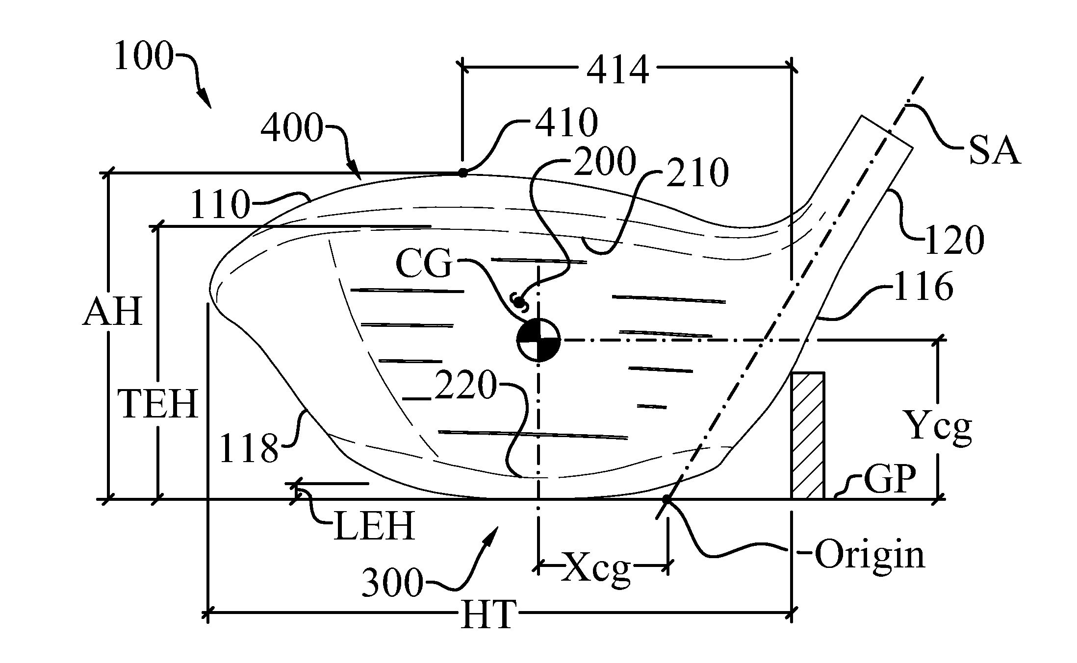 High volume aerodynamic golf club head