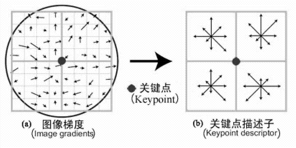 Feature extraction and matching method and device for digital image based on PCA (principal component analysis)