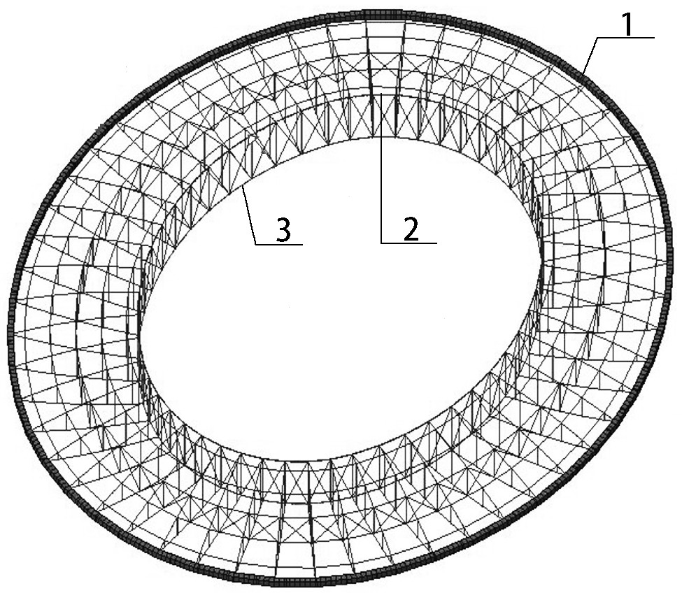 Spoke type double-layer cable truss structure and lifting method thereof