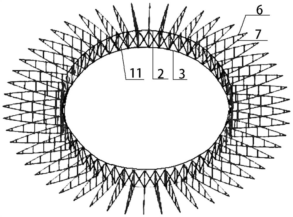 Spoke type double-layer cable truss structure and lifting method thereof