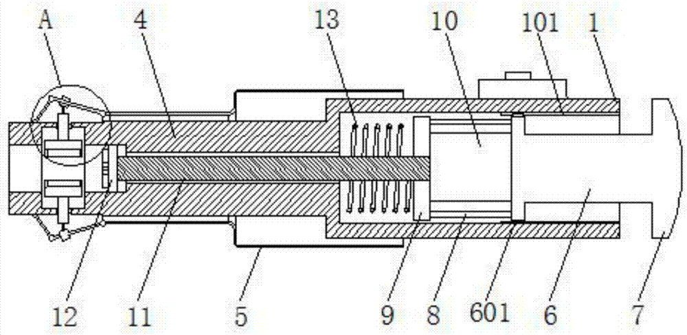 Metal post nail fixing device for department of prosthodontics