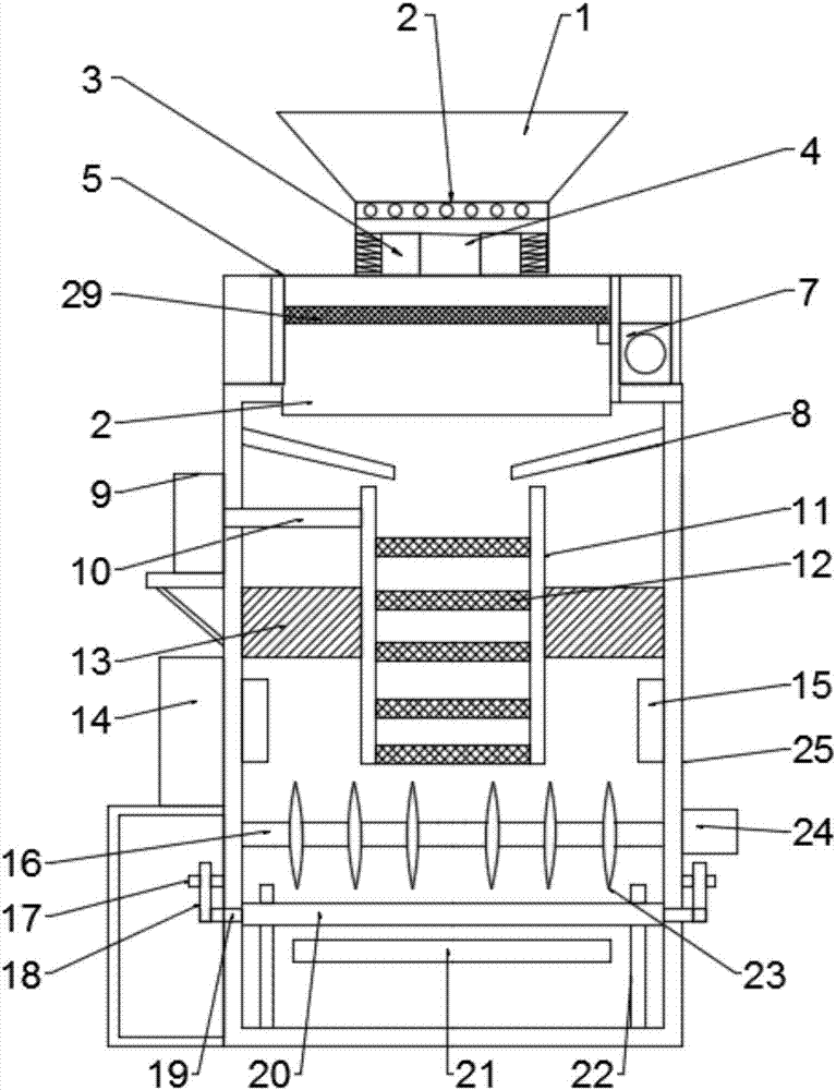 Agricultural drying machine for rice type small-size particle grain