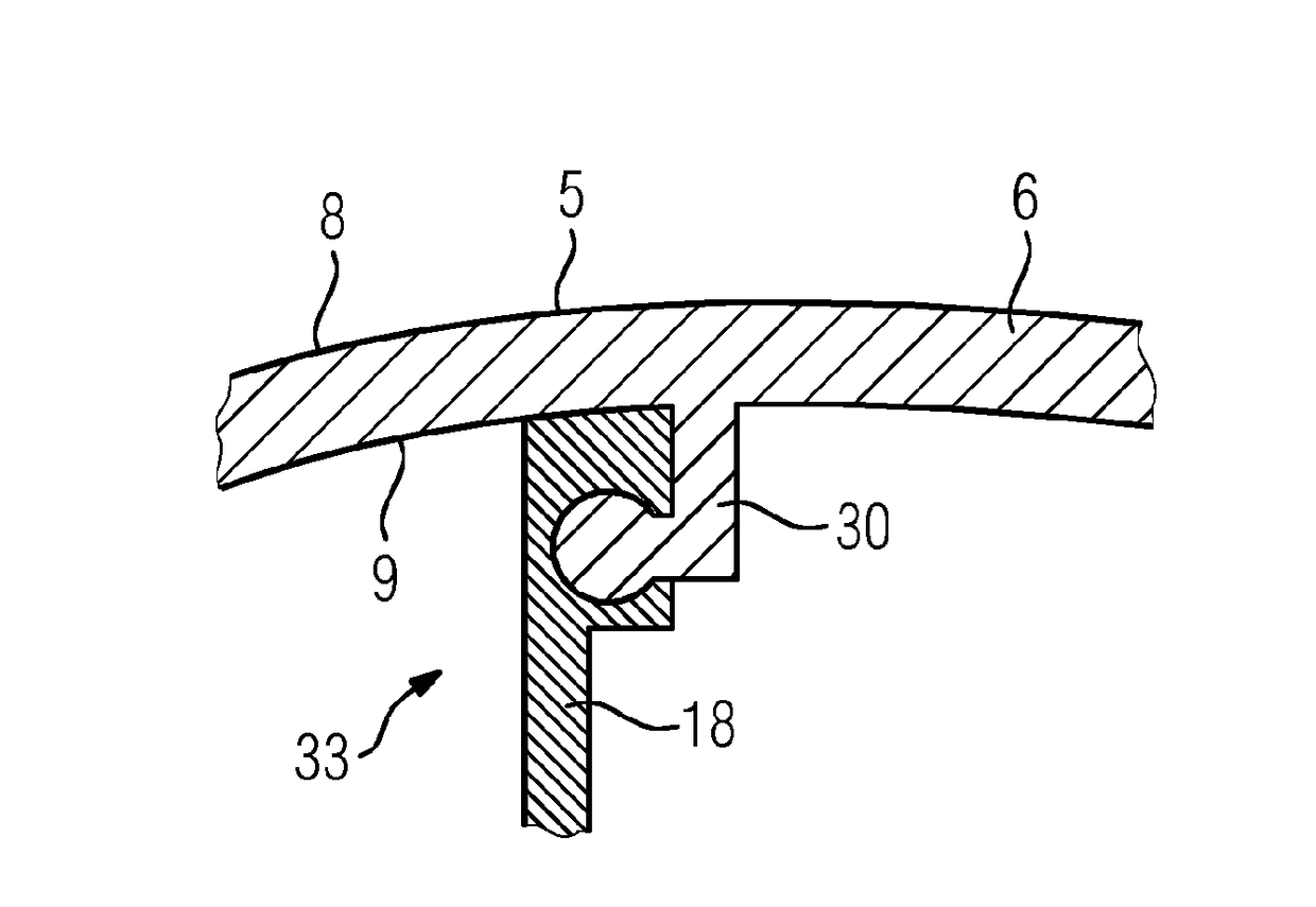 Hollow blade body, insertion rib, and hollow blade