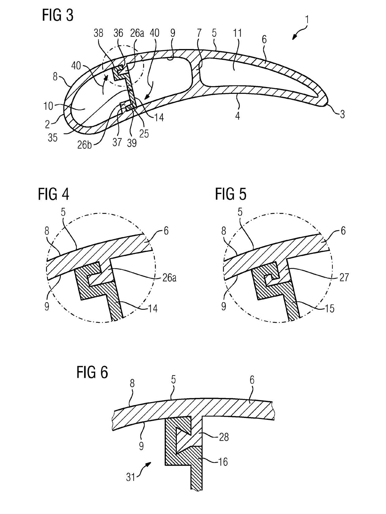 Hollow blade body, insertion rib, and hollow blade