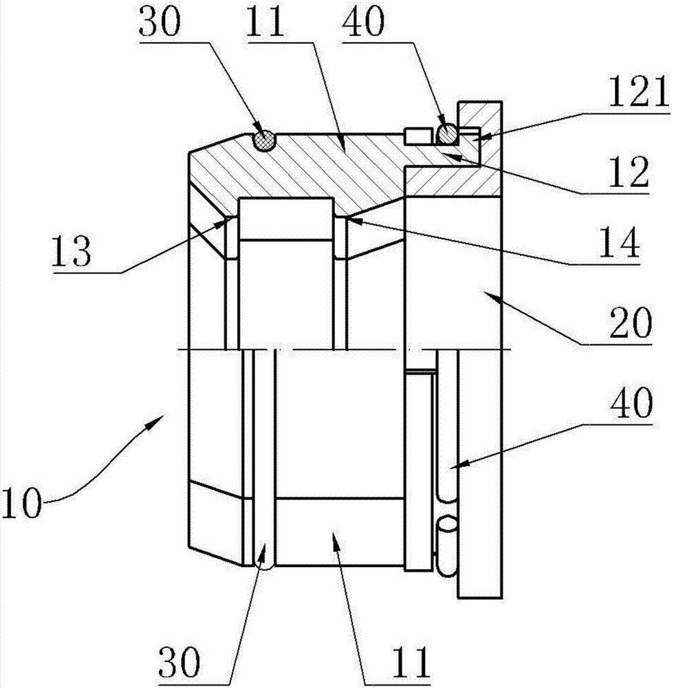 Cable clamp structure for radio frequency coaxial cable connector