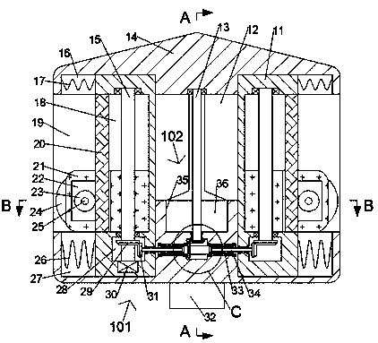 Anti-winding underwater sampler for quickly removing aquatic weeds