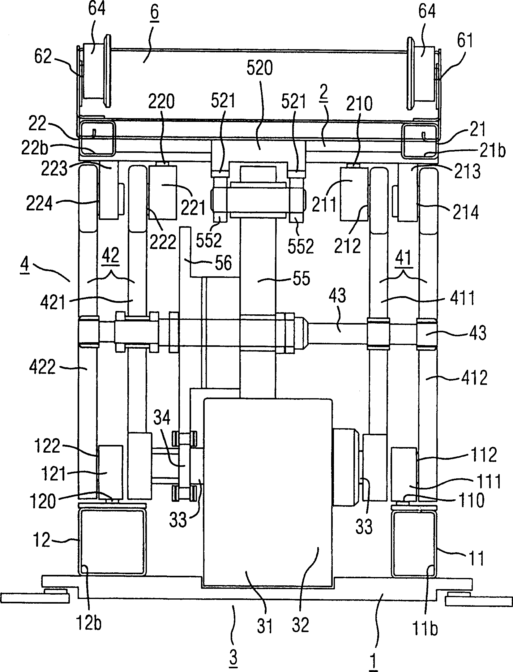 Optimum lifter for slide cushion plate-transport device