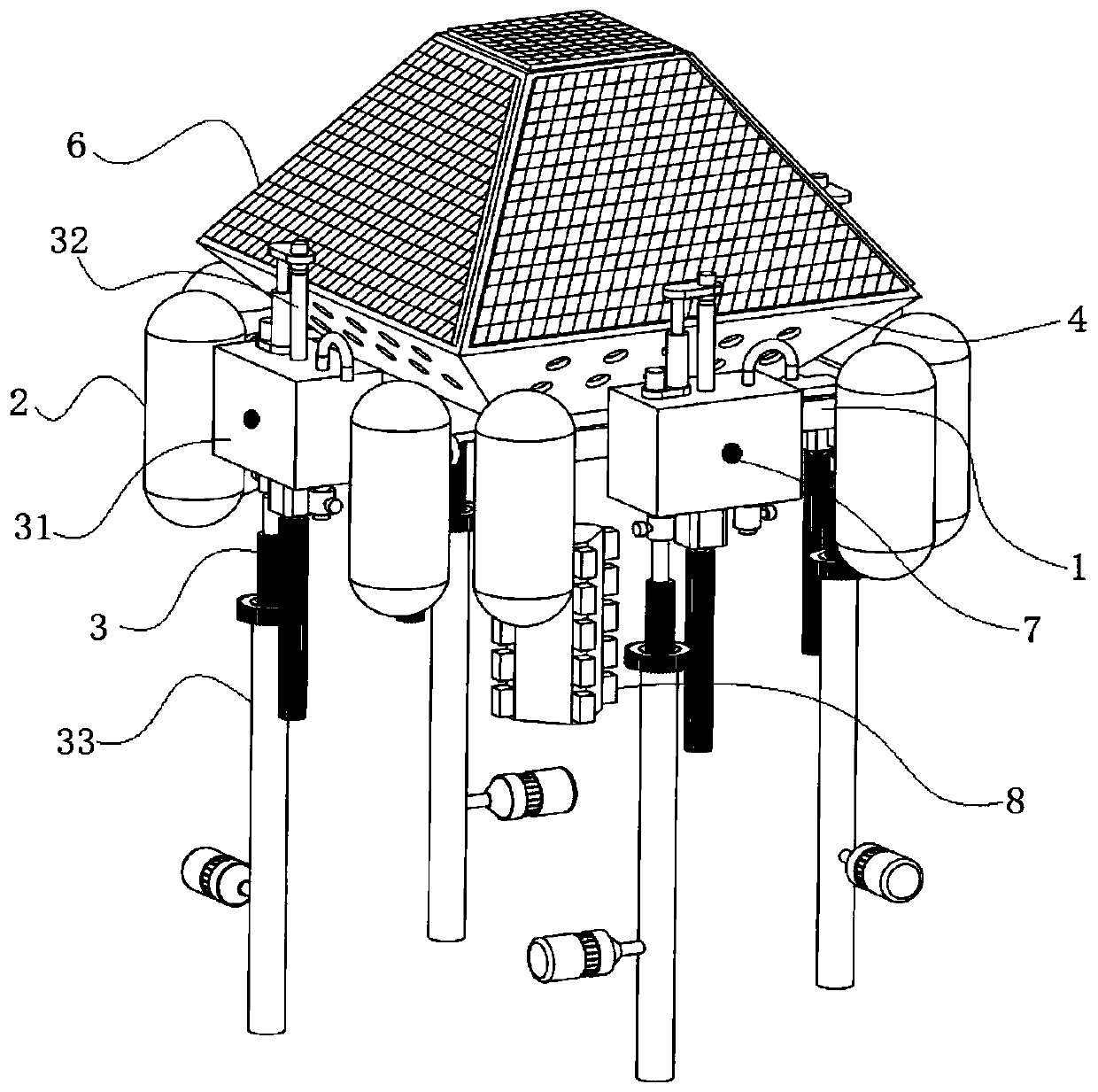 Water quality real-time detection floating body and water quality real-time detection method