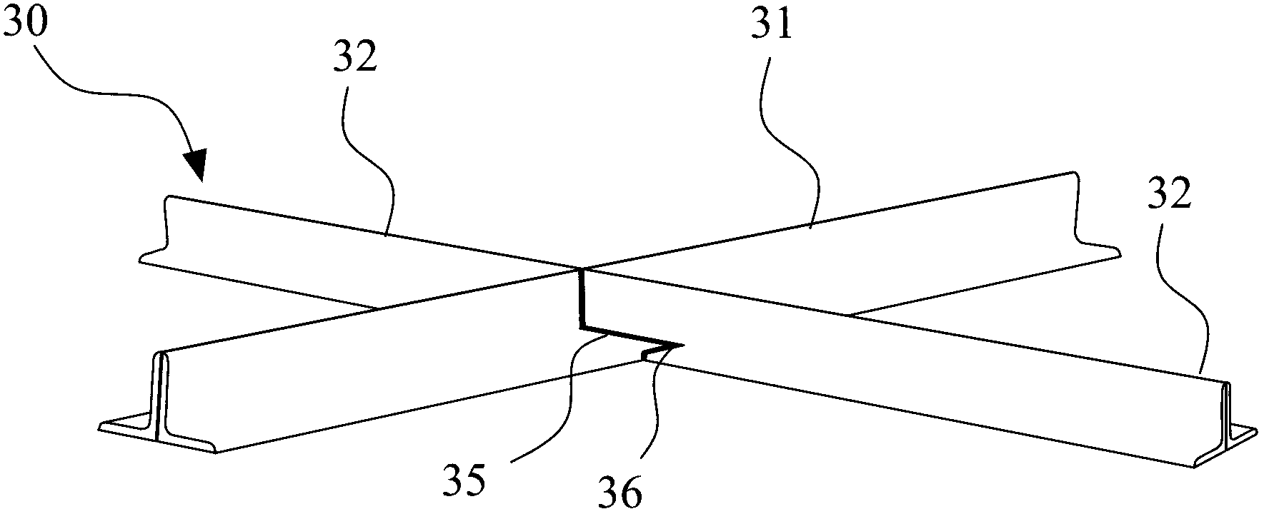 Crossed double angle reinforced flat slab structure