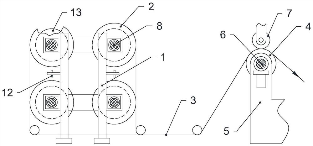 Constant draft rate unwinding method and device for passive unwinding warp beam