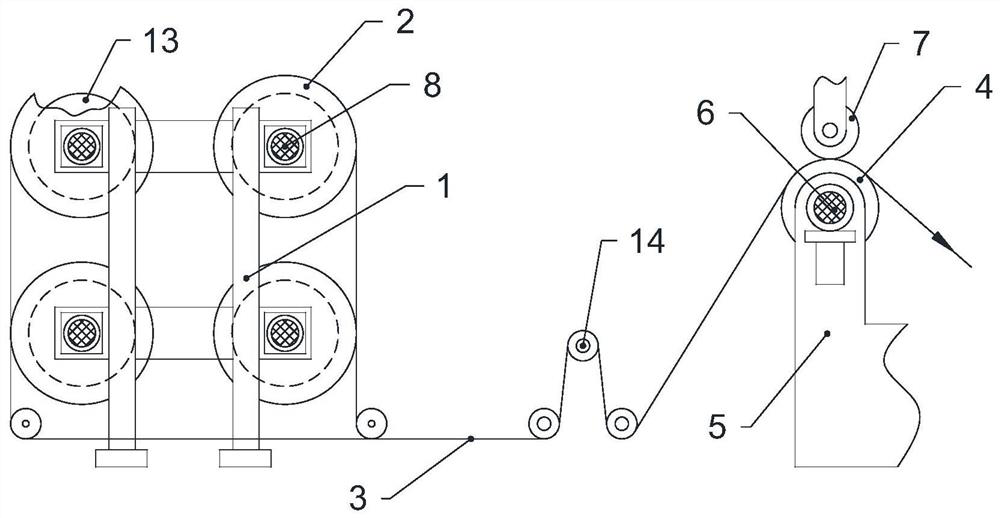 Constant draft rate unwinding method and device for passive unwinding warp beam