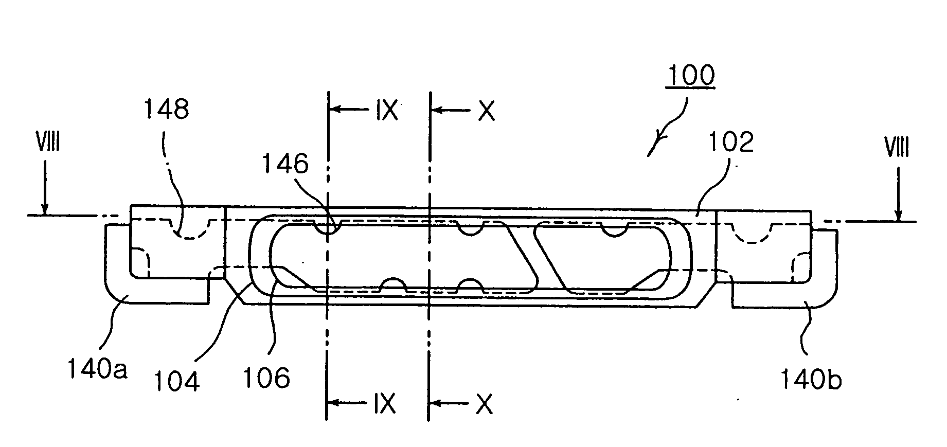 Side view LED package having lead frame structure designed to improve resin flow