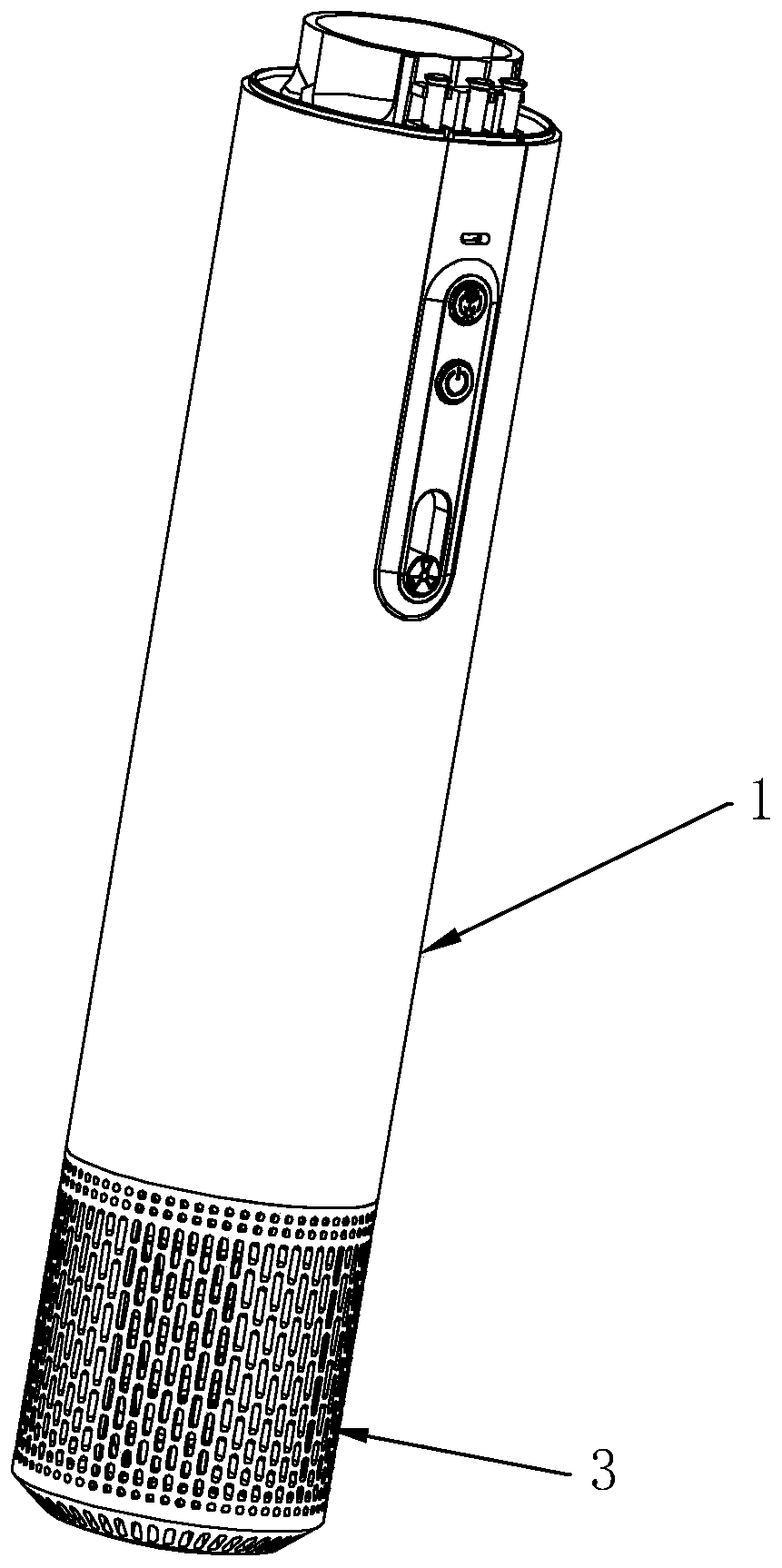 Silencing structure of air dryer and handle with silencing structure