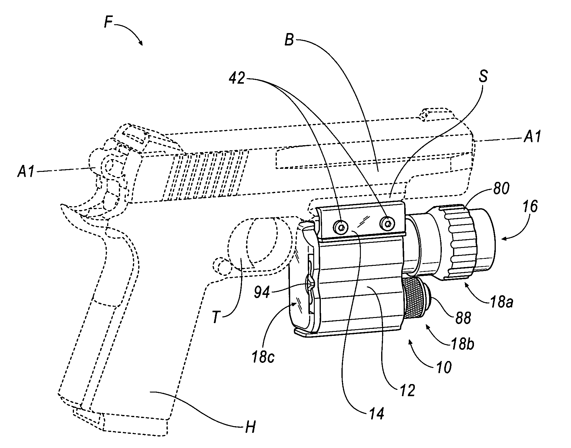 Firearm target illumination implement