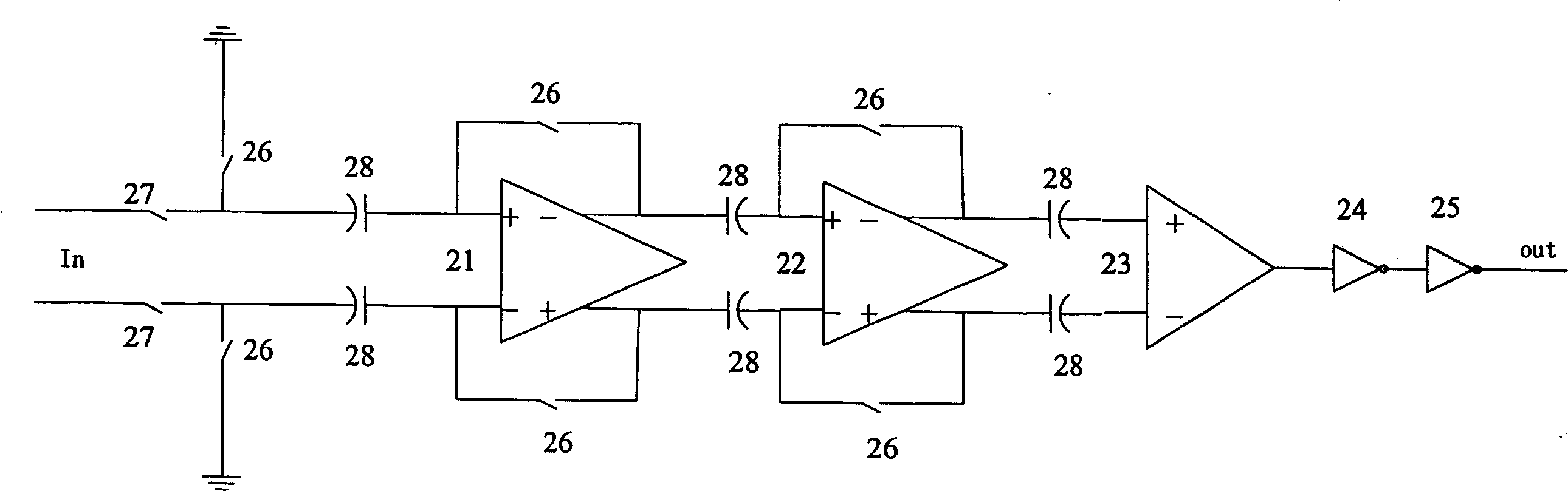 A CMOS voltage comparator