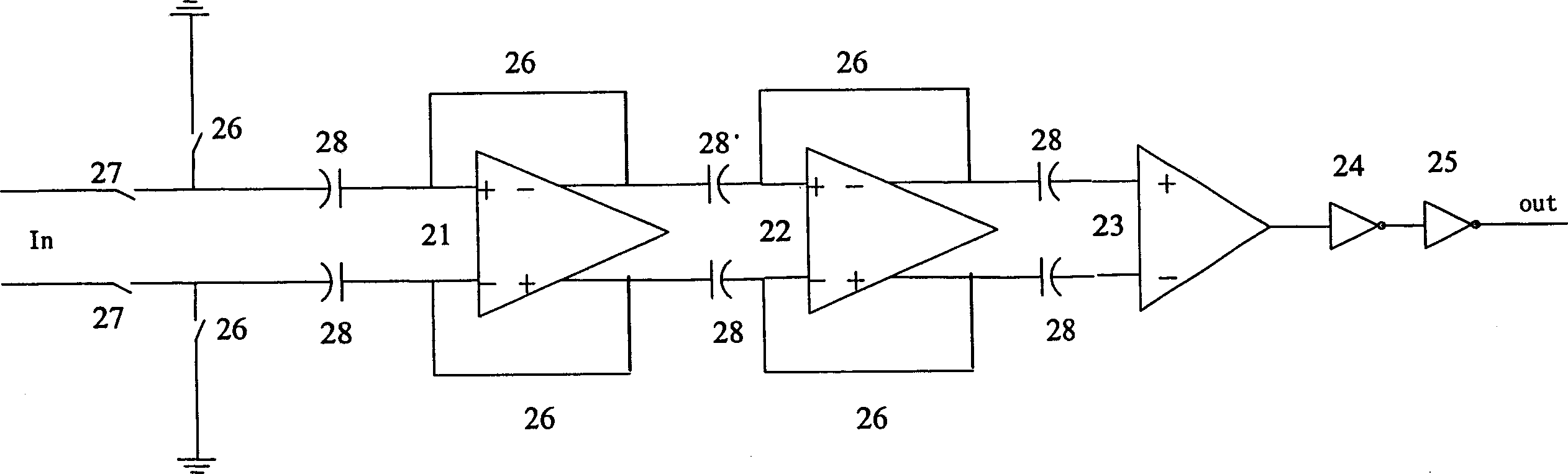 A CMOS voltage comparator