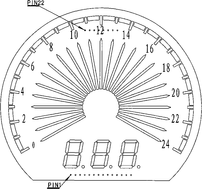 Gauge pointer and digital combined type LED (light emitting diode) display device special for electric exerciser