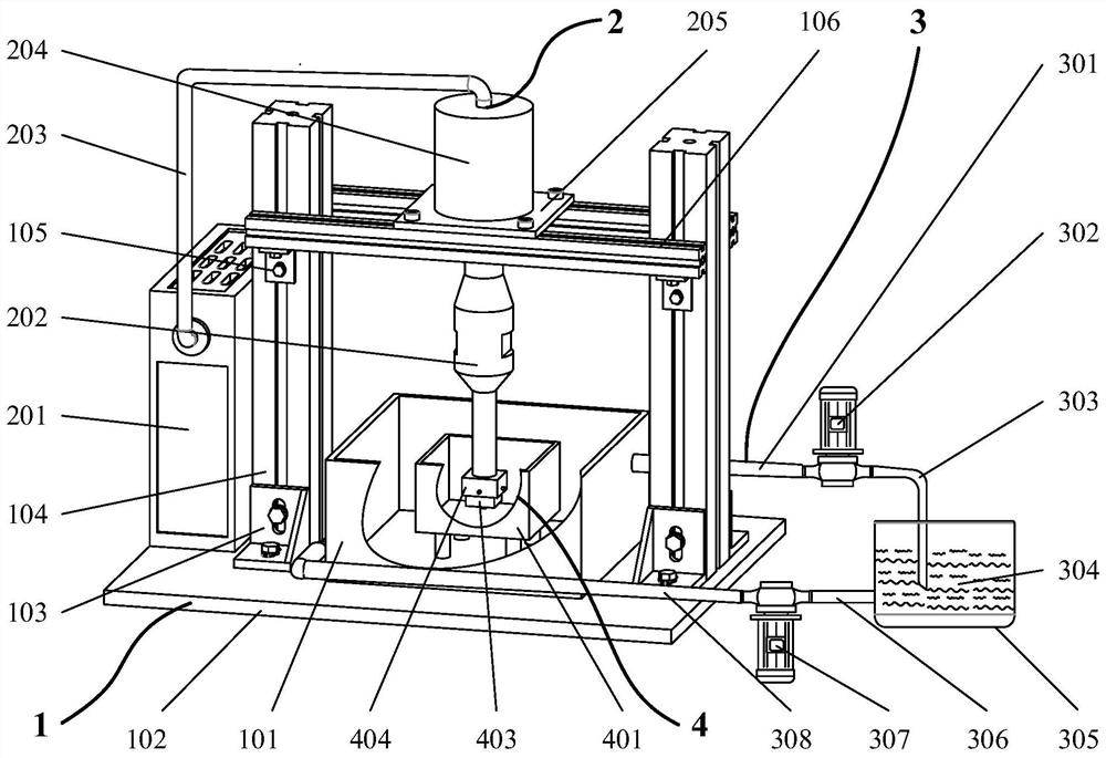 Method and device for modifying surfaces of inner wall and outer wall of cavity based on ultrasonic cavitation