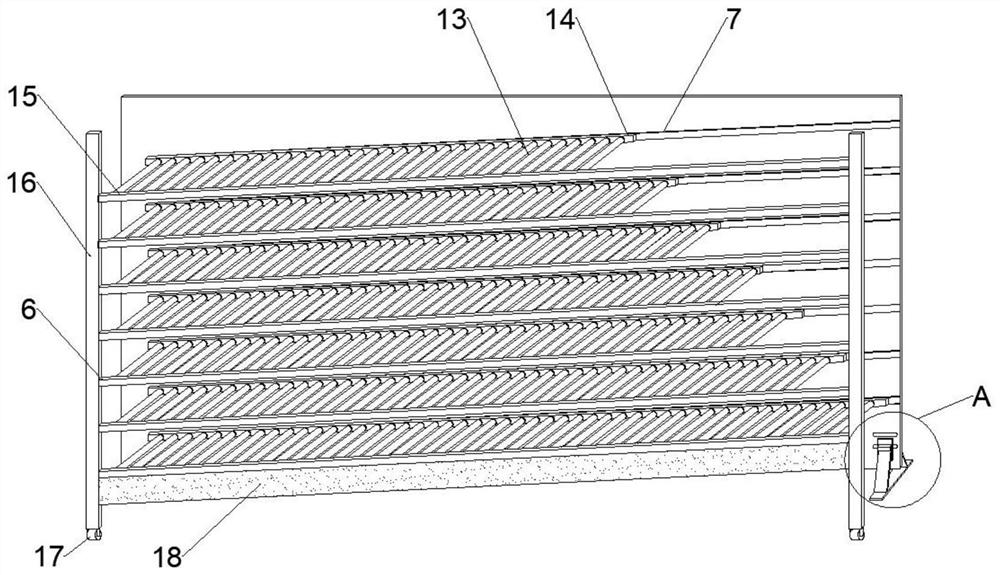 Steel bar fixing and placing frame convenient to for storage and taking