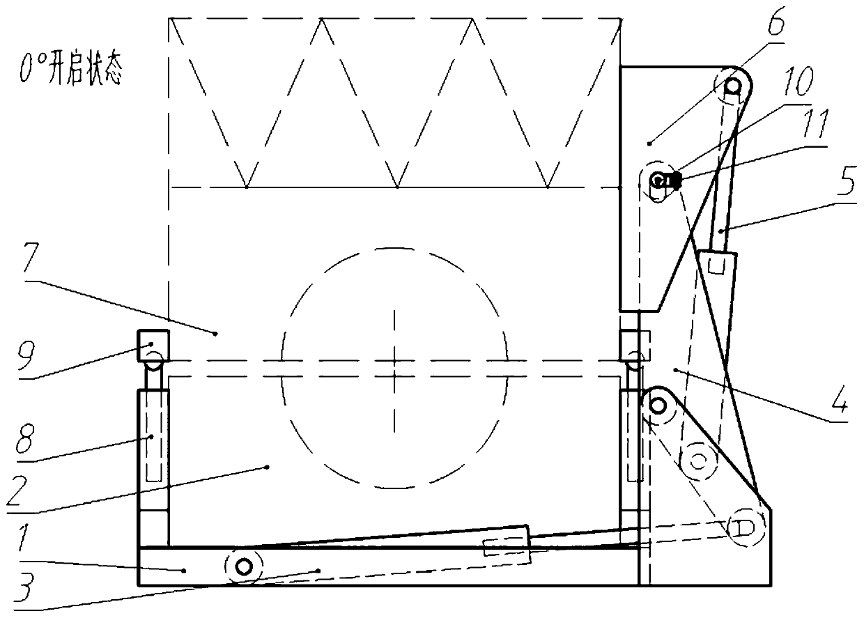 A wind blade automatic flip mold clamping device