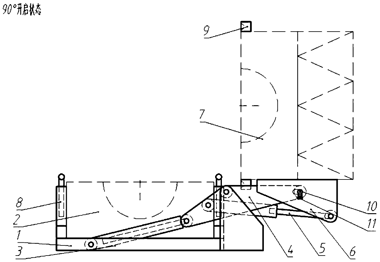 A wind blade automatic flip mold clamping device