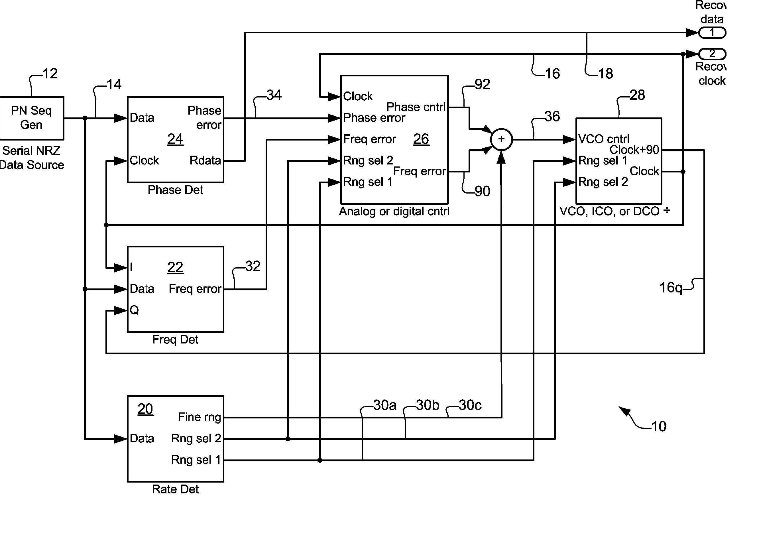 Clock and data recovery system for a wide range of bit rates