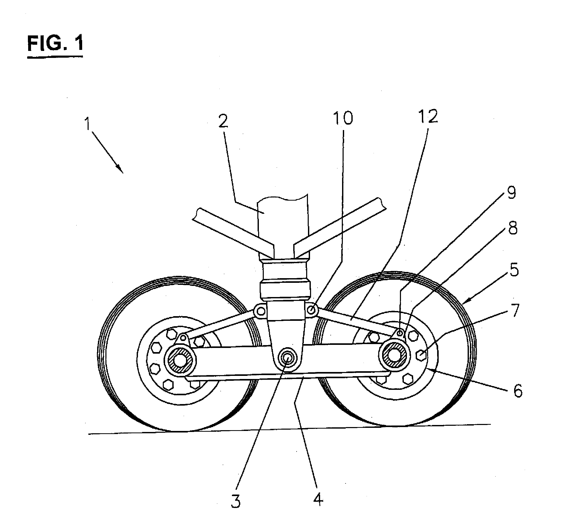 Force-sensing device for vehicle running gears