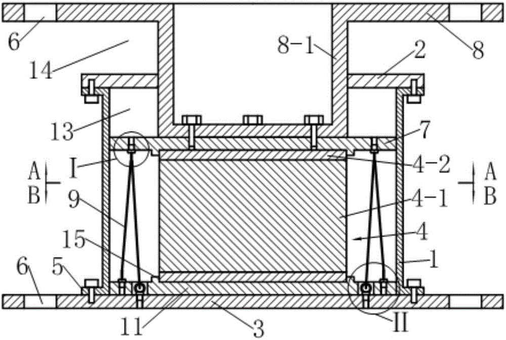 Rubber damper with presettable initial rigidity