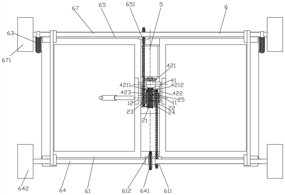 Manual and electric dual-purpose worm and gear pipeline type automobile transverse movement control device