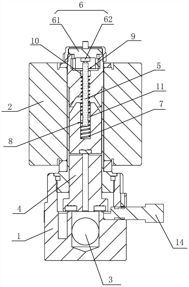 Fire-fighting electromagnetic valve capable of detecting opening state and closing state