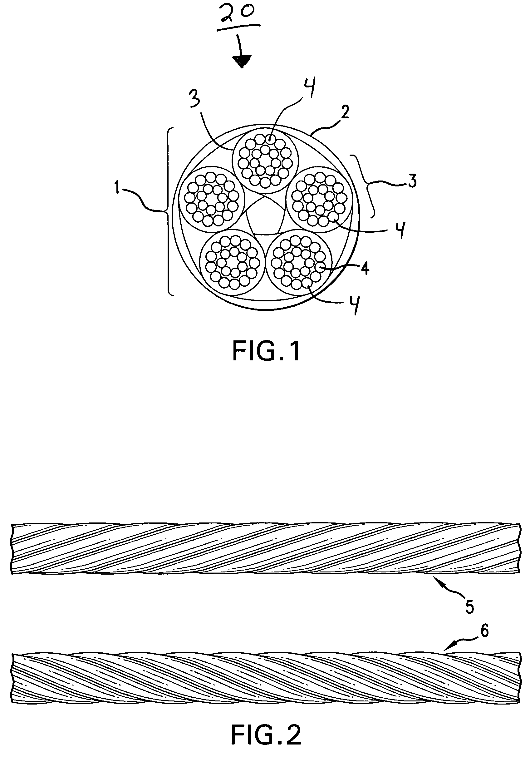 Synthetic sling whose component parts have opposing lays