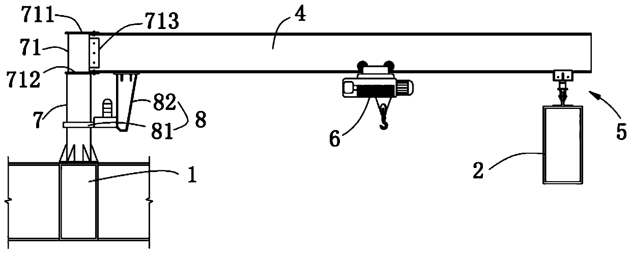 Hoisting device and hoisting method applied to high-altitude hoisting of umbrella-shaped column light component