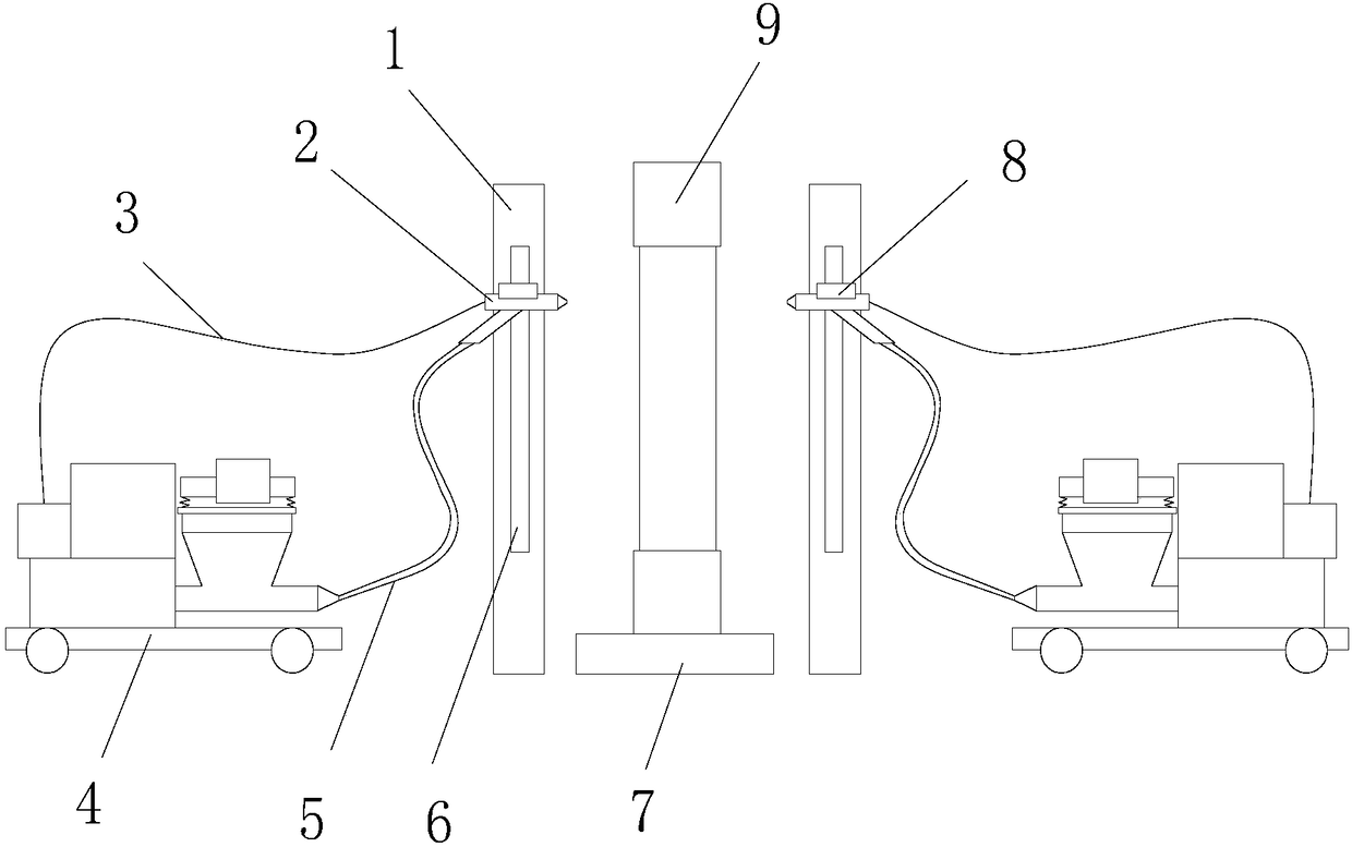 Spray type pipeline manufacturing device