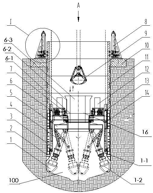 Drop-shaft-sinking-based shaft well tunneller and construction method thereof