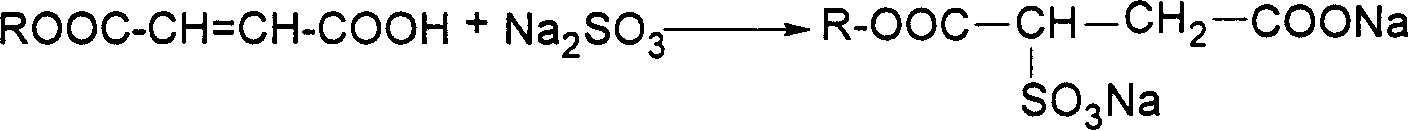 Preparation method of sulphonating succinate ester disodium salt combined leather currying agent