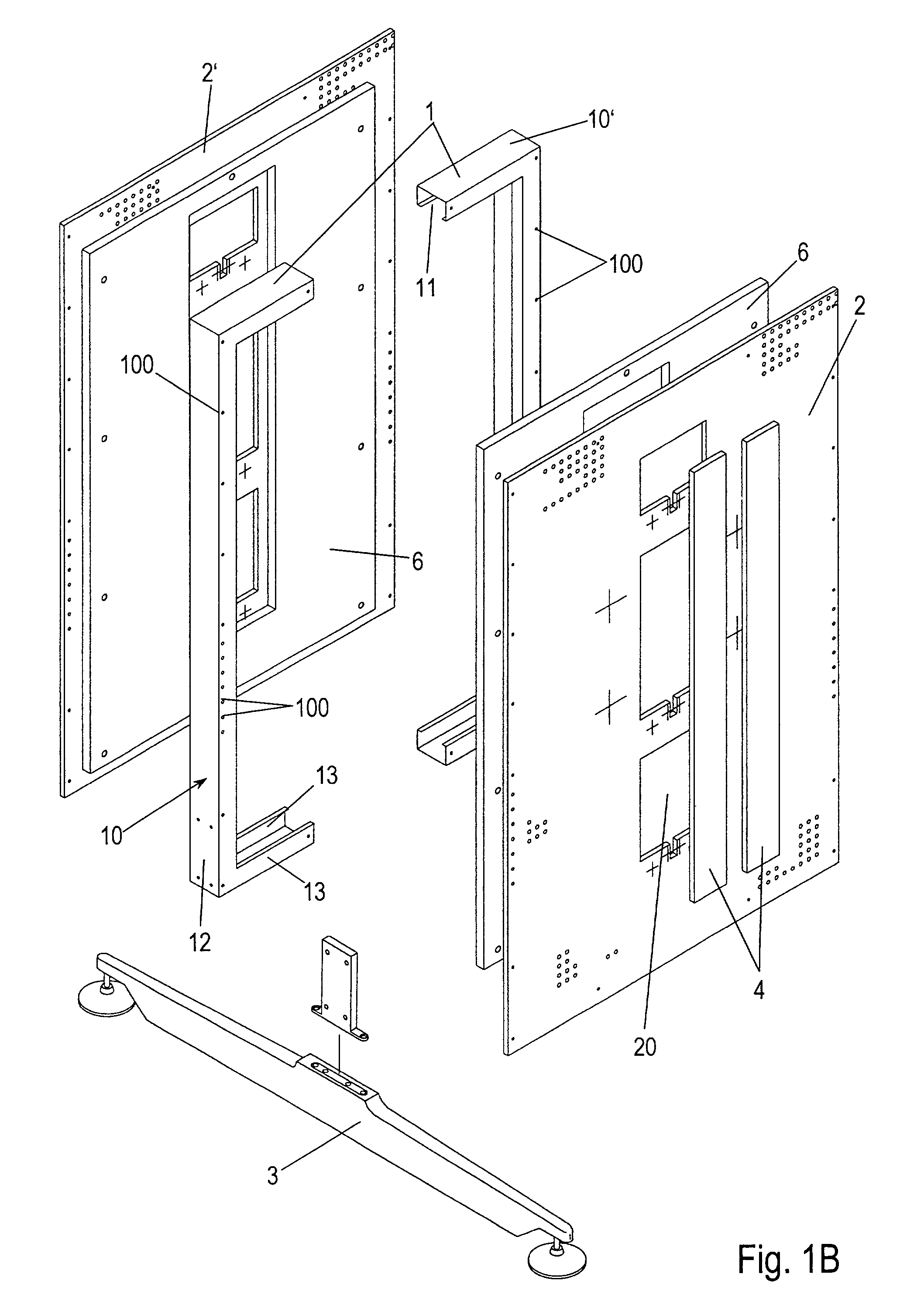 Wall rack for an office workstation