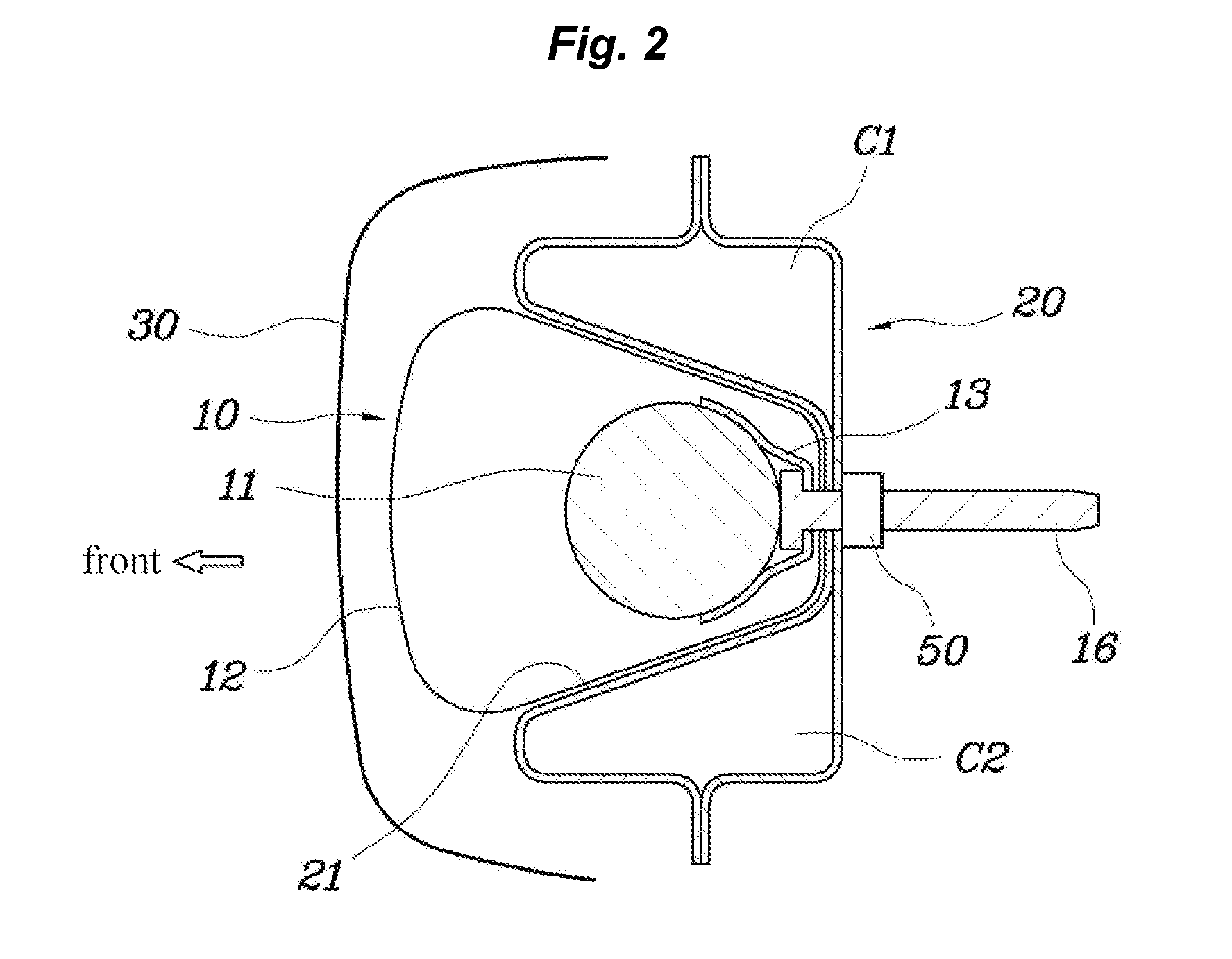 External airbag module for vehicle and back beam for mounting external airbag module